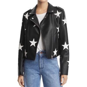 BLANKNYC vegan leather star jacket